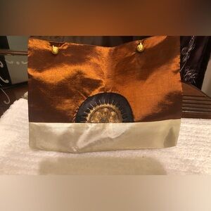 Elegant Rust and Cream Women's Jewelry Bag